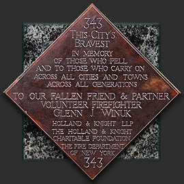 Dedicated to Fallen Holland & Knight Partner Glenn Winuk dedication plaque